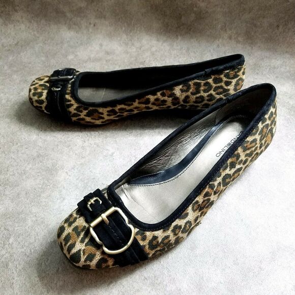 Bandolino Womens Hopkirk  Size 9.5 Brown Slip On Cheetah Print 1.5" Wedge Heels - Picture 6 of 8